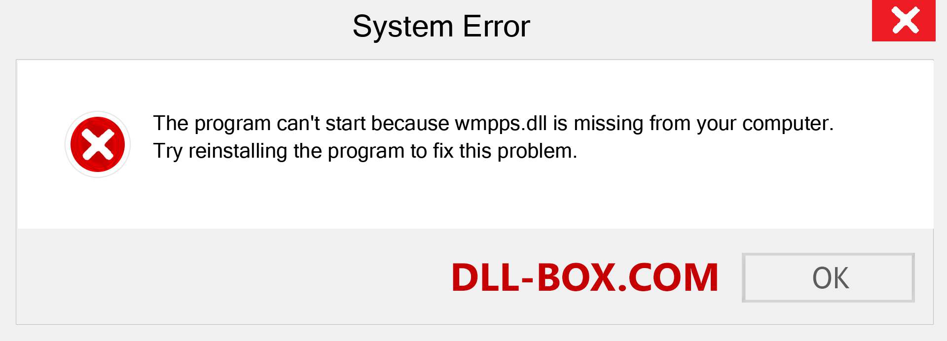  wmpps.dll file is missing?. Download for Windows 7, 8, 10 - Fix  wmpps dll Missing Error on Windows, photos, images